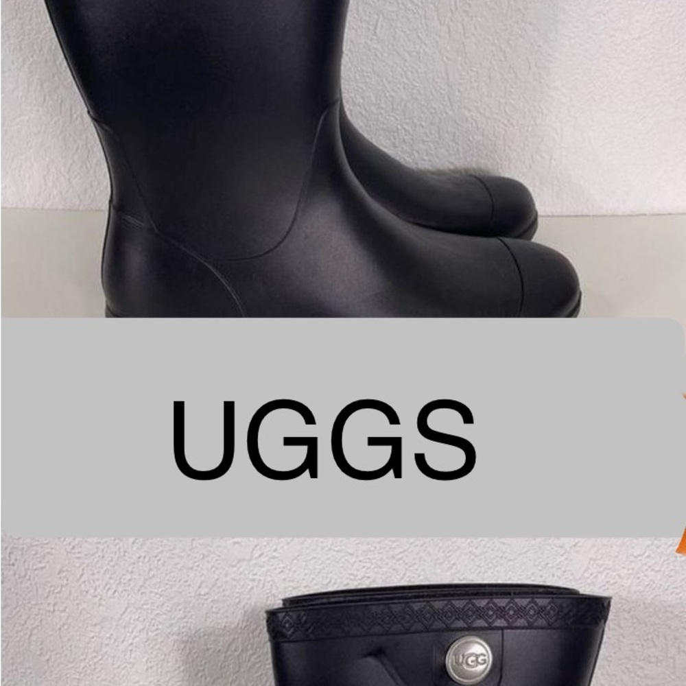 UGG Black Waterproof Winter Rain Boots